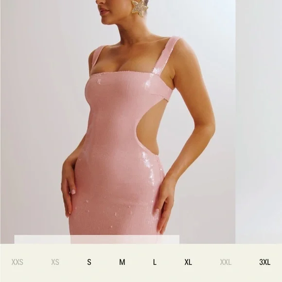 MESHKI ADORIA PINK SEQUIN DRESS XS - Picture 2 of 4